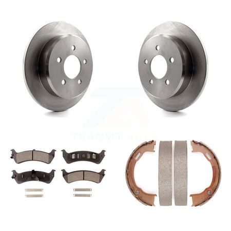 Rear Disc Rotors Ceramic Pads & Parking Shoes Kit For Ford Ranger Explorer Sport Mercury K8T-105576