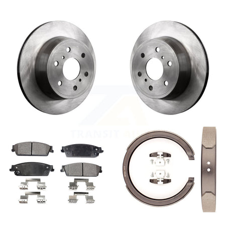 Rear Disc Rotors Ceramic Pads & Parking Shoes Kit For Chevrolet GMC Sierra 1500 Silverado K8T-105580