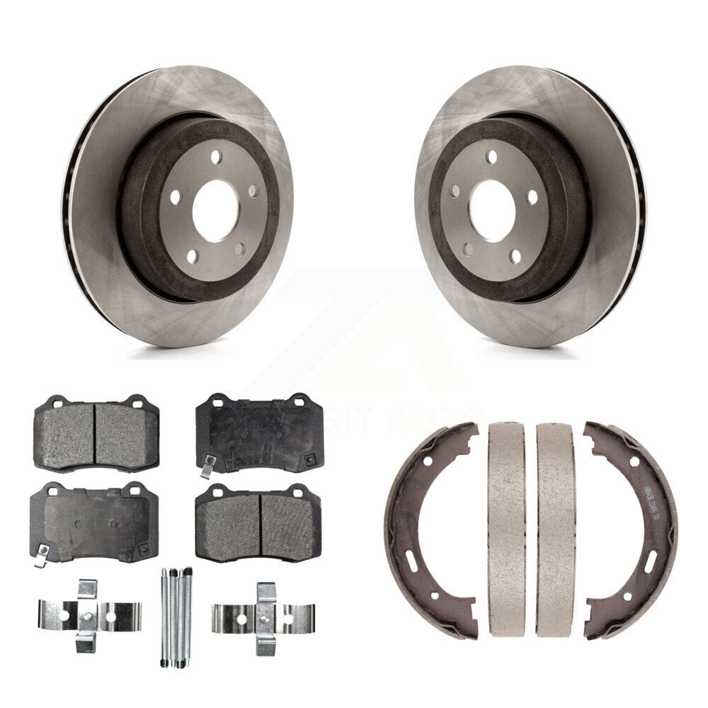 Rear Disc Rotors Ceramic Pads & Parking Shoes Kit For 2006-2010 Jeep Grand Cherokee SRT8 K8T-105608