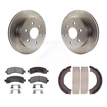 Rear Disc Rotors Ceramic Pads And Parking Shoes Kit For Chevrolet Express 2500 GMC Savana K8T-105615