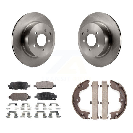 Rear Disc Rotors Ceramic Pads Parking Shoes Kit For INFINITI Nissan Maxima G37 QX50 EX35 K8T-105627