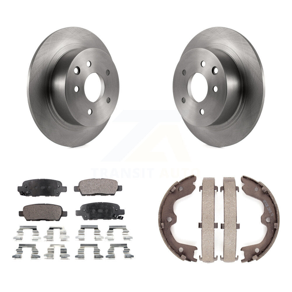 Rear Disc Rotors Ceramic Pads And Parking Brake Shoes Kit For Nissan Altima Maxima K8T-105629