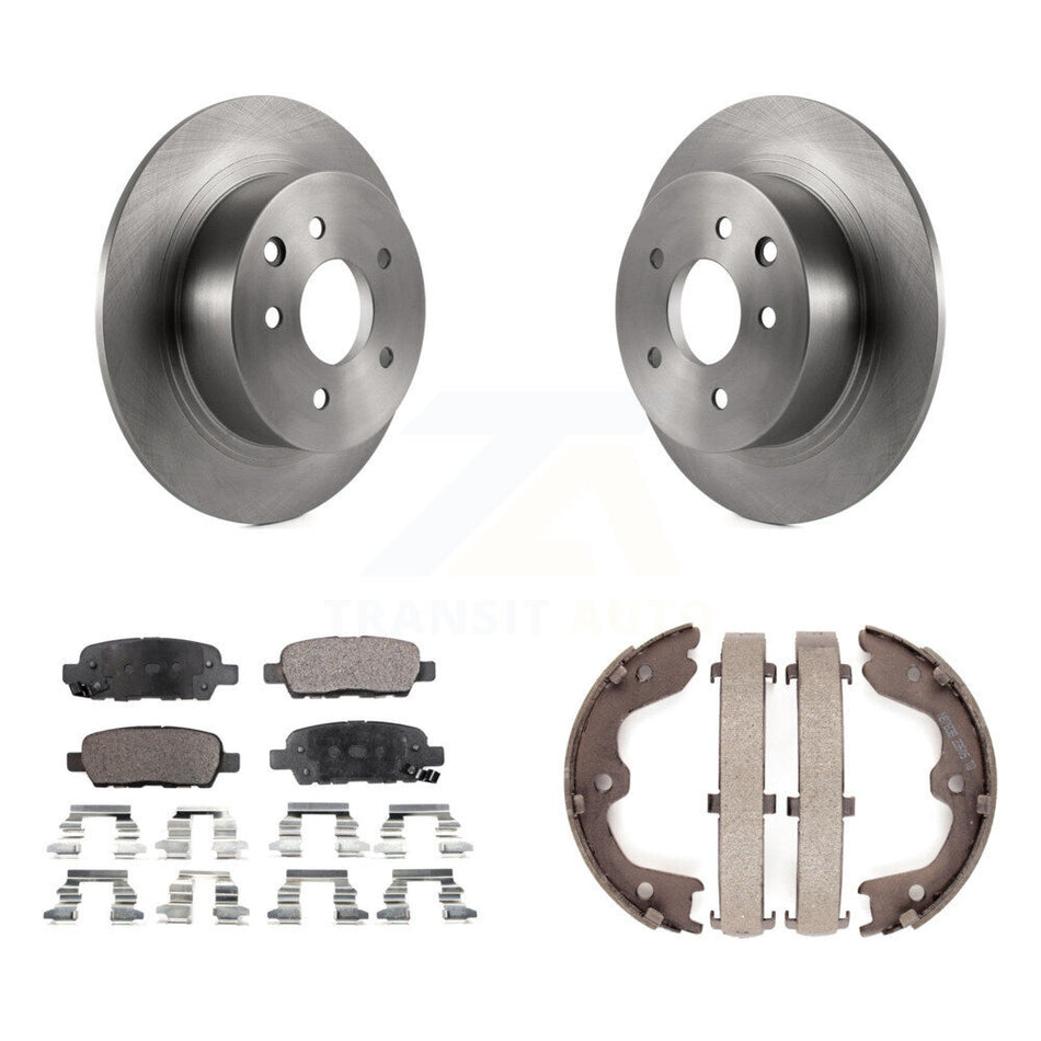 Rear Disc Rotors Ceramic Pads And Parking Brake Shoes Kit For Nissan Altima Maxima K8T-105629