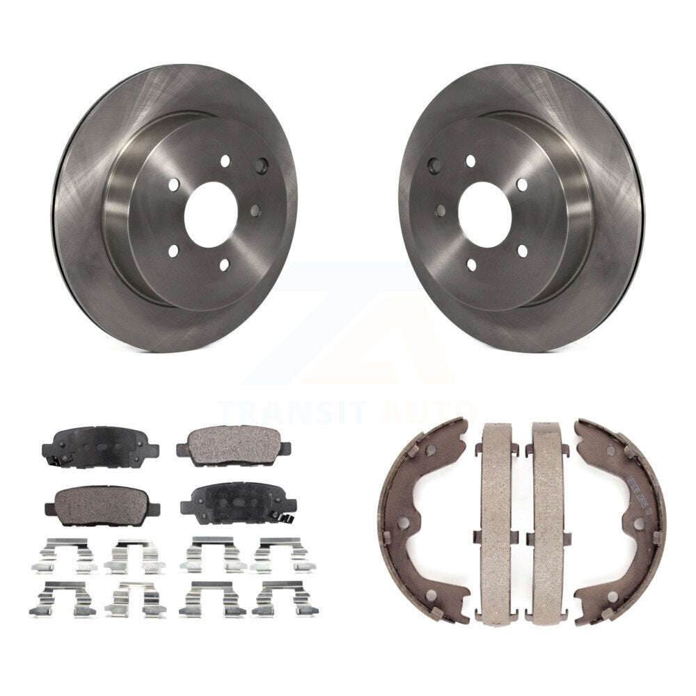 Rear Disc Rotors Ceramic Pads & Parking Brake Shoes Kit For 2003-2005 INFINITI FX35 FX45 K8T-105631
