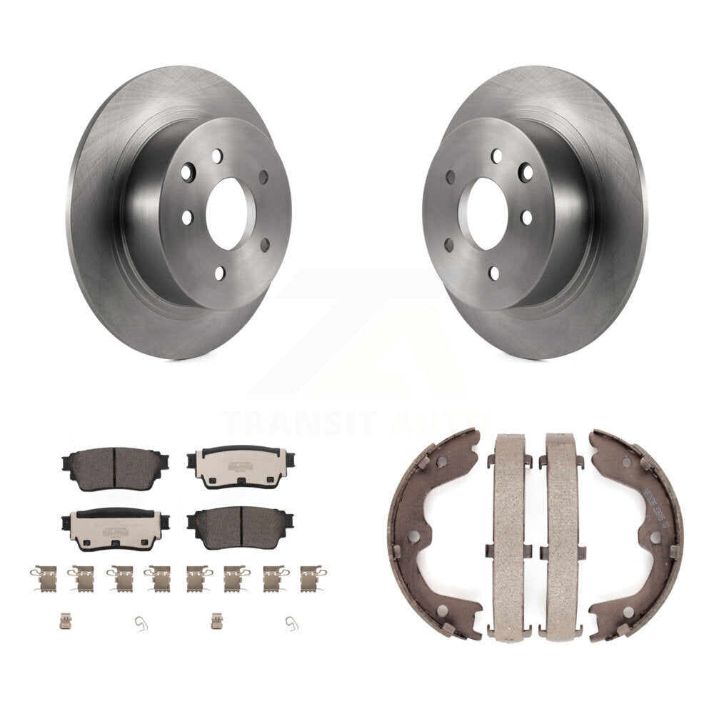 Rear Disc Rotors Ceramic Pads And Parking Brake Shoes Kit For 2019 Nissan Altima AWD K8T-105634