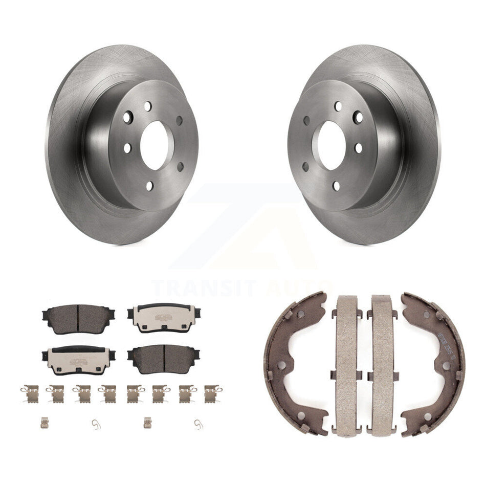 Rear Disc Rotors Ceramic Pads And Parking Brake Shoes Kit For 2019 Nissan Altima AWD K8T-105634
