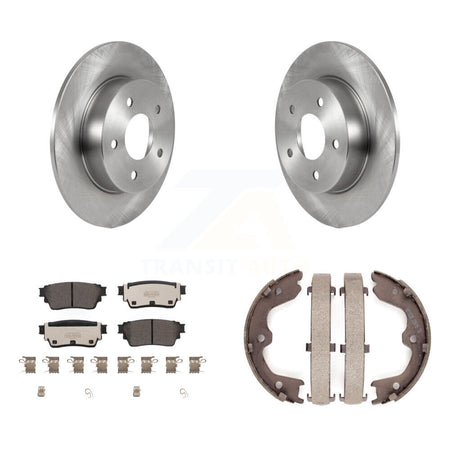Rear Disc Rotors Ceramic Pads And Parking Brake Shoes Kit For Nissan Altima K8T-105635