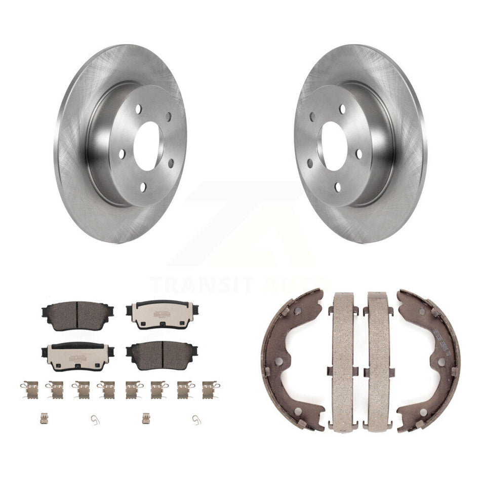 Rear Disc Rotors Ceramic Pads And Parking Brake Shoes Kit For Nissan Altima K8T-105635