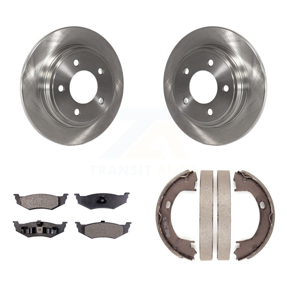 Rear Disc Rotors Ceramic Pads Parking Shoes Kit For Chrysler Intrepid Dodge Concorde 300M K8T-105651