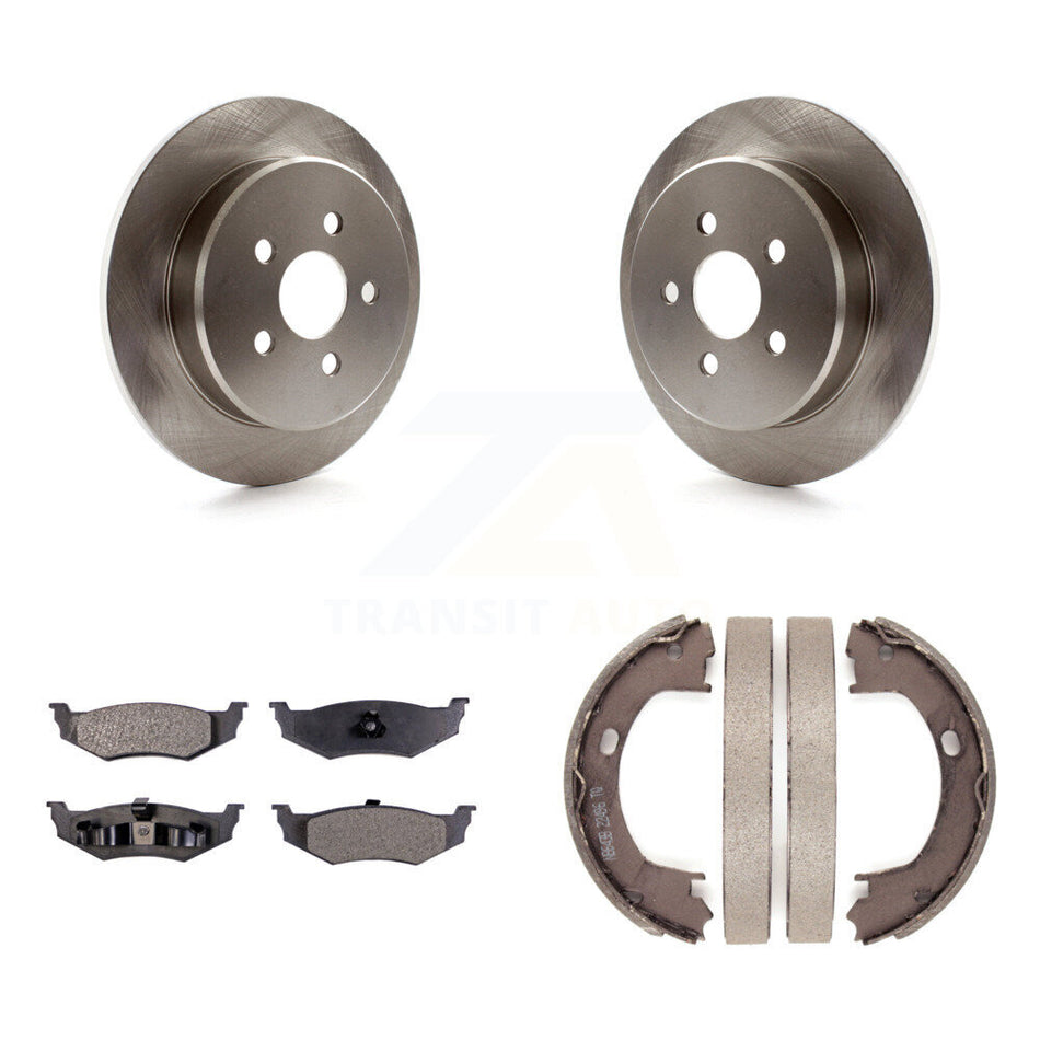 Rear Disc Rotors Ceramic Pads Parking Brake Shoes Kit For Chrysler PT Cruiser Dodge Neon K8T-105654