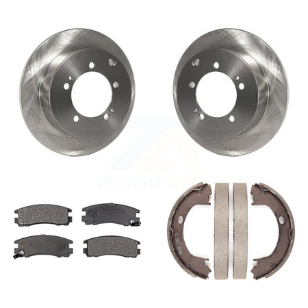 Rear Disc Rotors Ceramic Pads And Parking Shoes Kit For Mitsubishi Eclipse Dodge Stratus K8T-105655