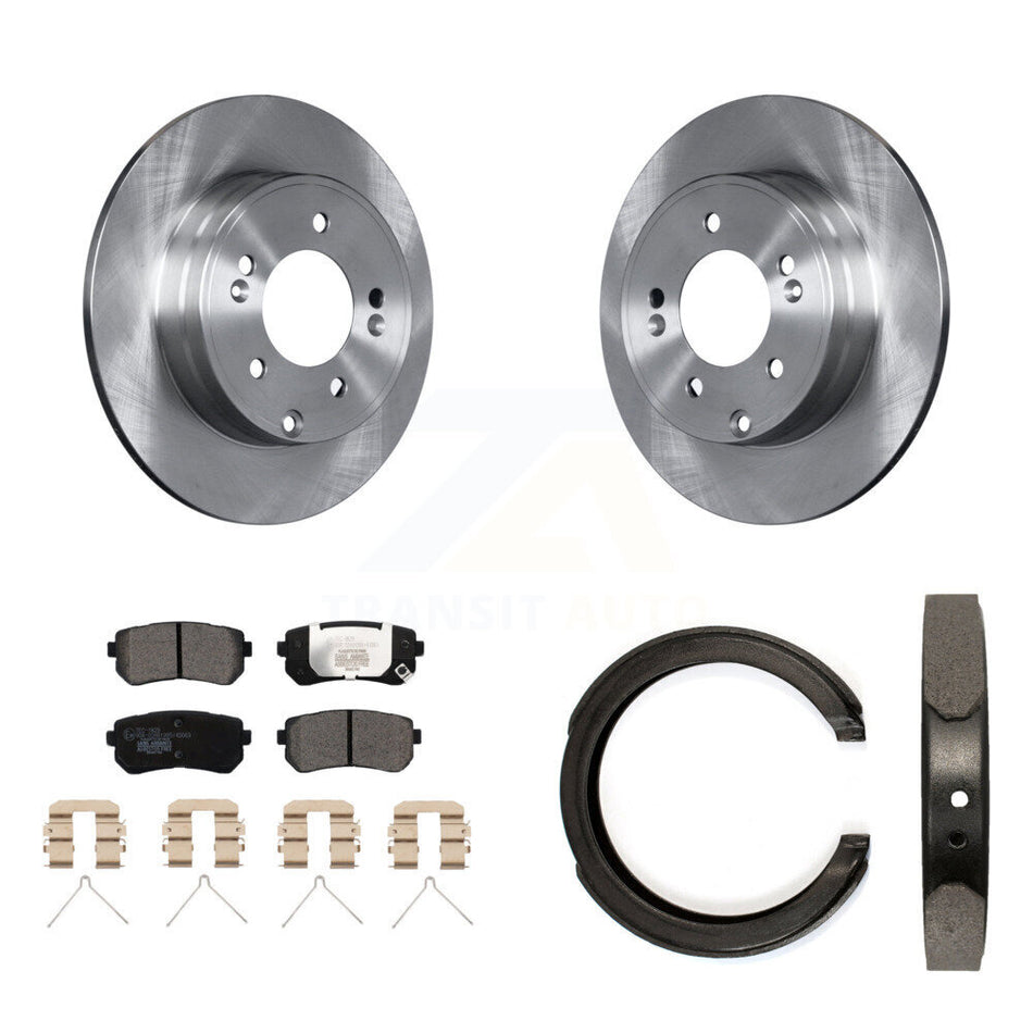 Rear Disc Rotors Ceramic Pads Parking Shoes Kit For Kia Optima With Manual Brake K8T-105672