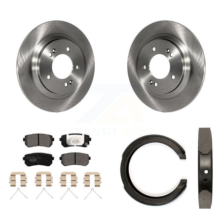 Rear Disc Rotors Ceramic Pads And Parking Brake Shoes Kit For Kia Optima K8T-105673
