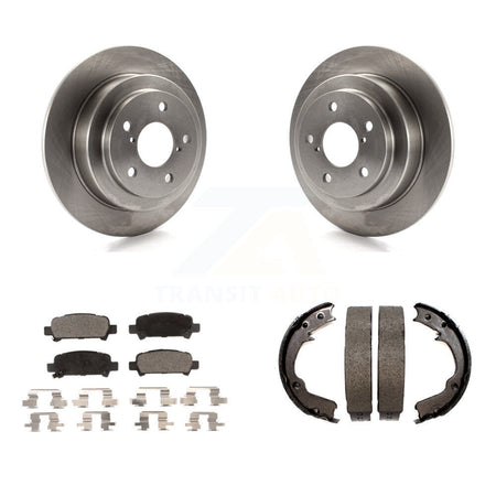 Rear Disc Rotors Ceramic Pads And Parking Brake Shoes Kit For Subaru Forester Impreza K8T-105678