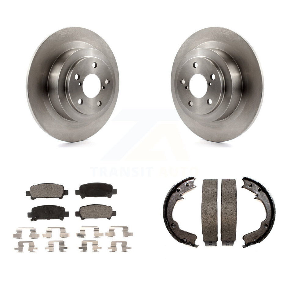 Rear Disc Rotors Ceramic Pads And Parking Brake Shoes Kit For 2000 Subaru Legacy K8T-105679