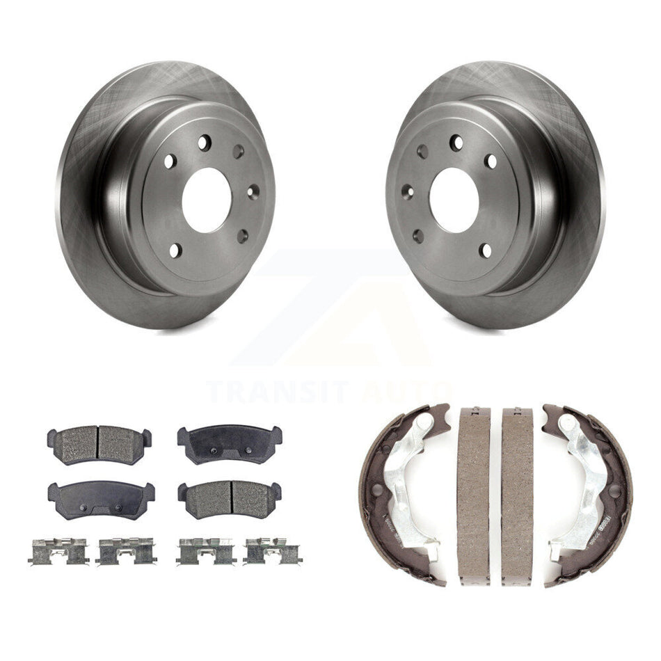 Rear Disc Rotors Ceramic Pads And Parking Brake Shoes Kit For Suzuki Forenza Reno K8T-105683