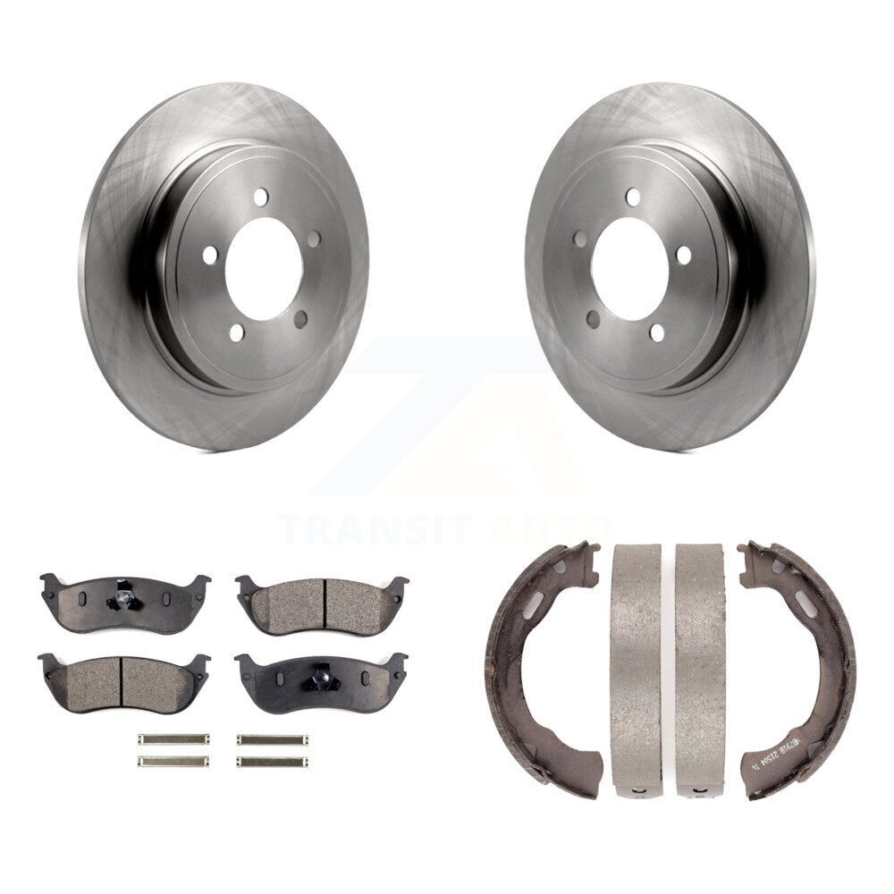 Rear Disc Rotors Ceramic Pads And Parking Shoes Kit For Ford Explorer Mercury Mountaineer K8T-105690