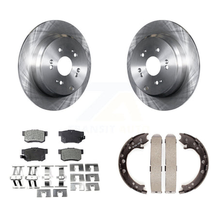 Rear Disc Rotors Ceramic Pads And Parking Brake Shoes Kit For Acura RDX K8T-105694