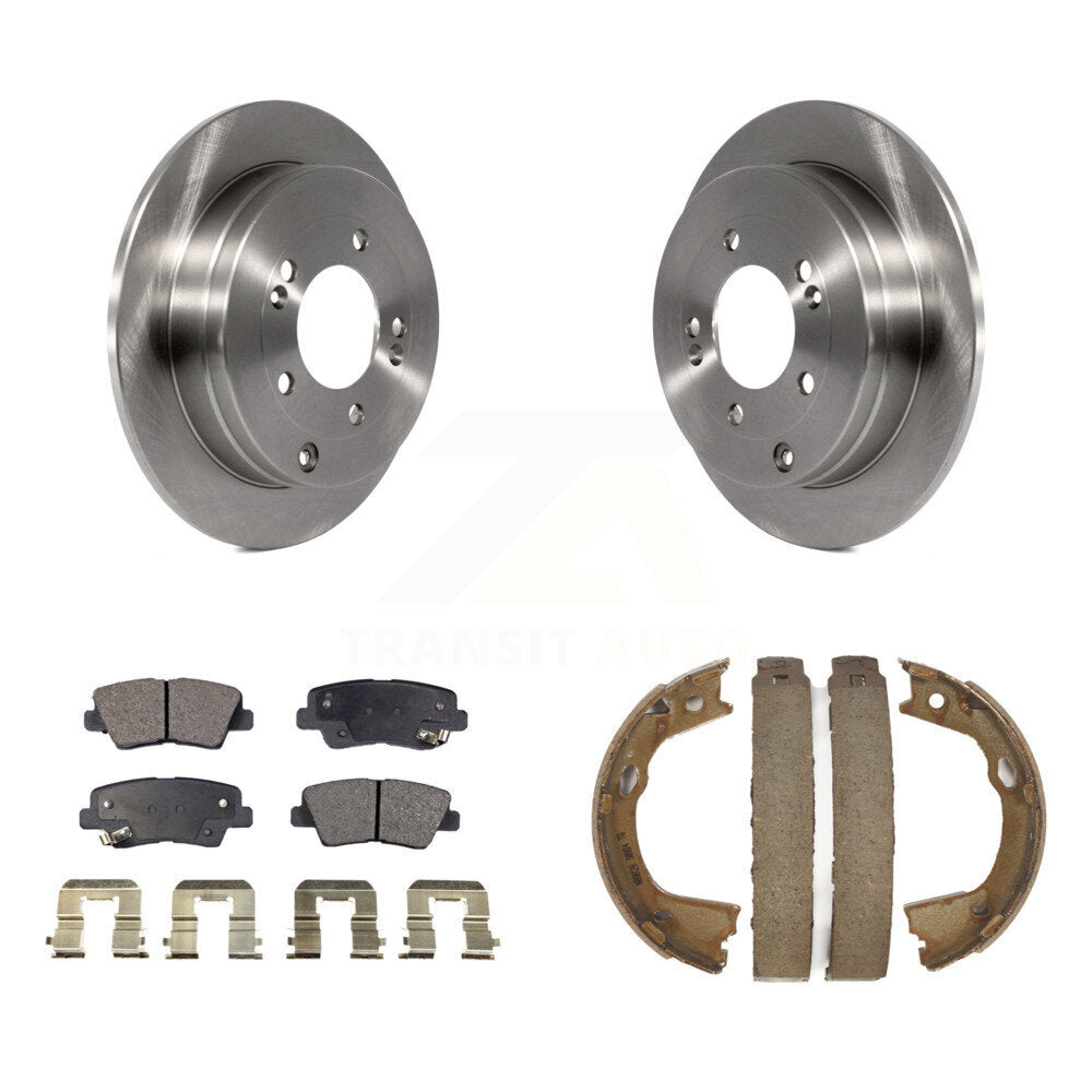 Rear Disc Rotors Ceramic Pads Parking Brake Shoes Kit For 2010 Hyundai Azera To 07 06 09 K8T-105696