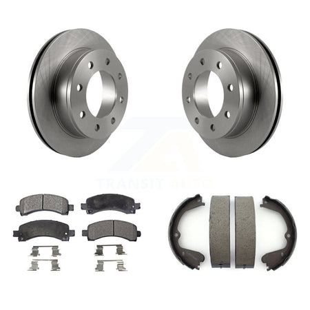Rear Disc Rotors Ceramic Pads Parking Shoes Kit For 2008-2012 GMC Savana 3500 Cutaway Van K8T-105702
