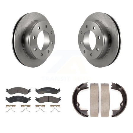 Rear Disc Rotors Ceramic Pads And Parking Shoes Kit For GMC Chevrolet Savana 2500 Express K8T-105707