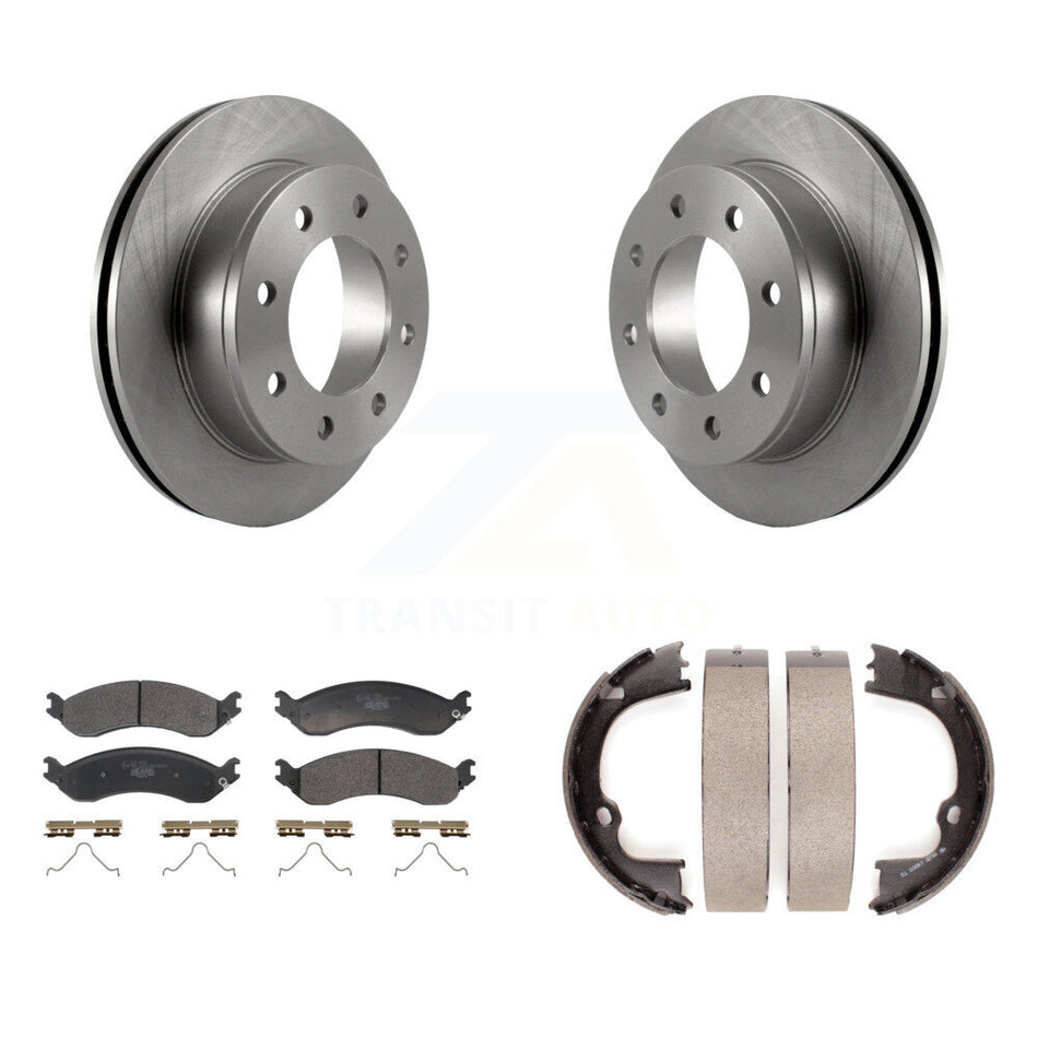 Rear Disc Rotors Ceramic Pads And Parking Shoes Kit For GMC Chevrolet Savana 2500 Express K8T-105707