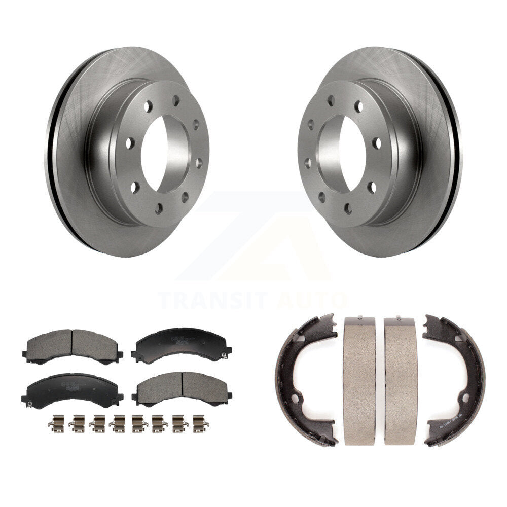 Rear Disc Rotors Ceramic Pads And Parking Shoes Kit For GMC Savana 2500 Chevrolet Express K8T-105708