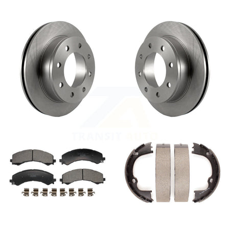 Rear Disc Rotors Ceramic Pads And Parking Shoes Kit For GMC Savana 2500 Chevrolet Express K8T-105708
