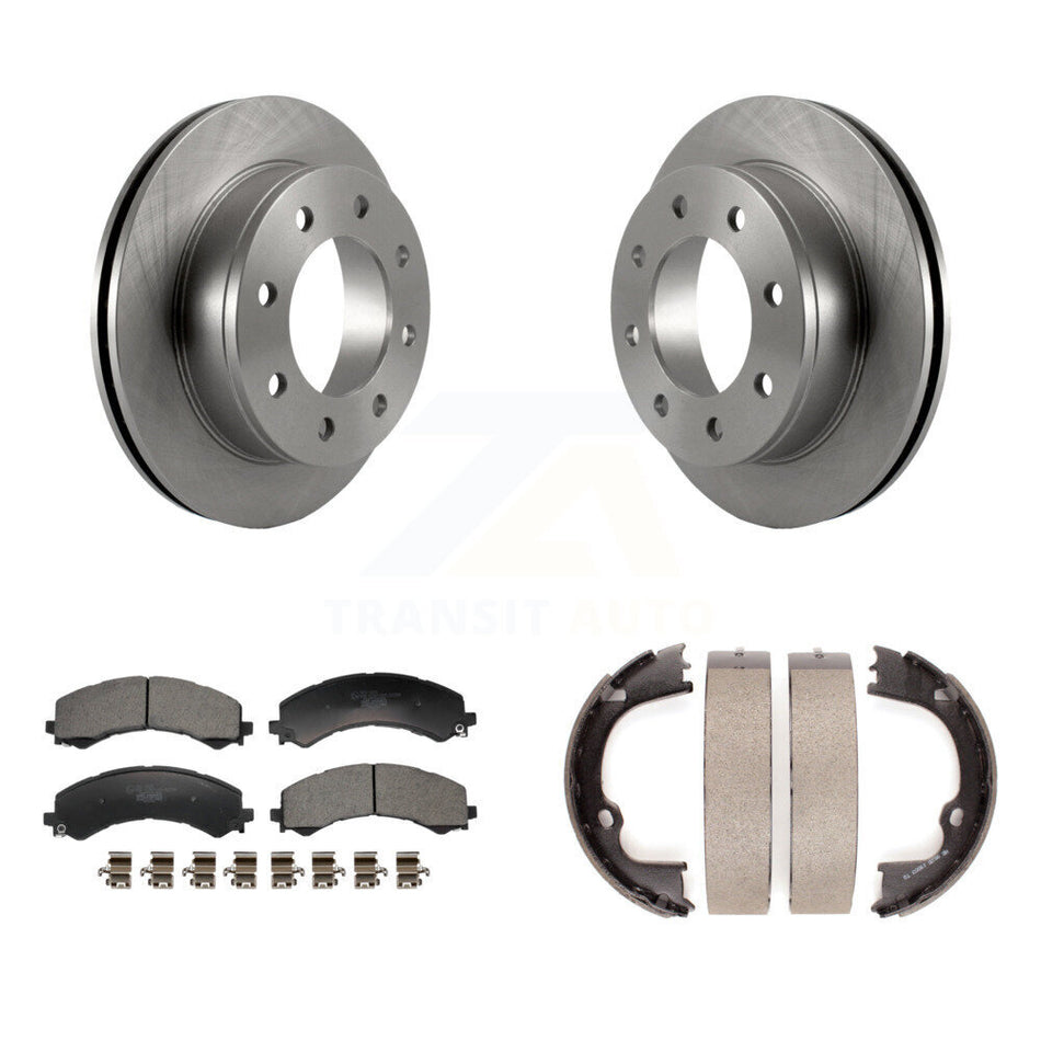 Rear Disc Rotors Ceramic Pads And Parking Shoes Kit For GMC Savana 2500 Chevrolet Express K8T-105708