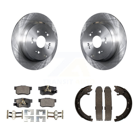 Rear Disc Rotors Ceramic Pads And Parking Brake Shoes Kit For 2005-2006 Honda CR-V K8T-105709