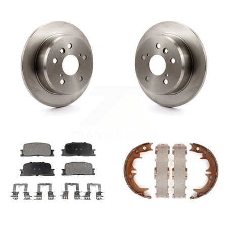 Rear Disc Rotors Ceramic Pads Parking Brake Shoes Kit For Toyota Camry Lexus ES330 ES300 K8T-105711