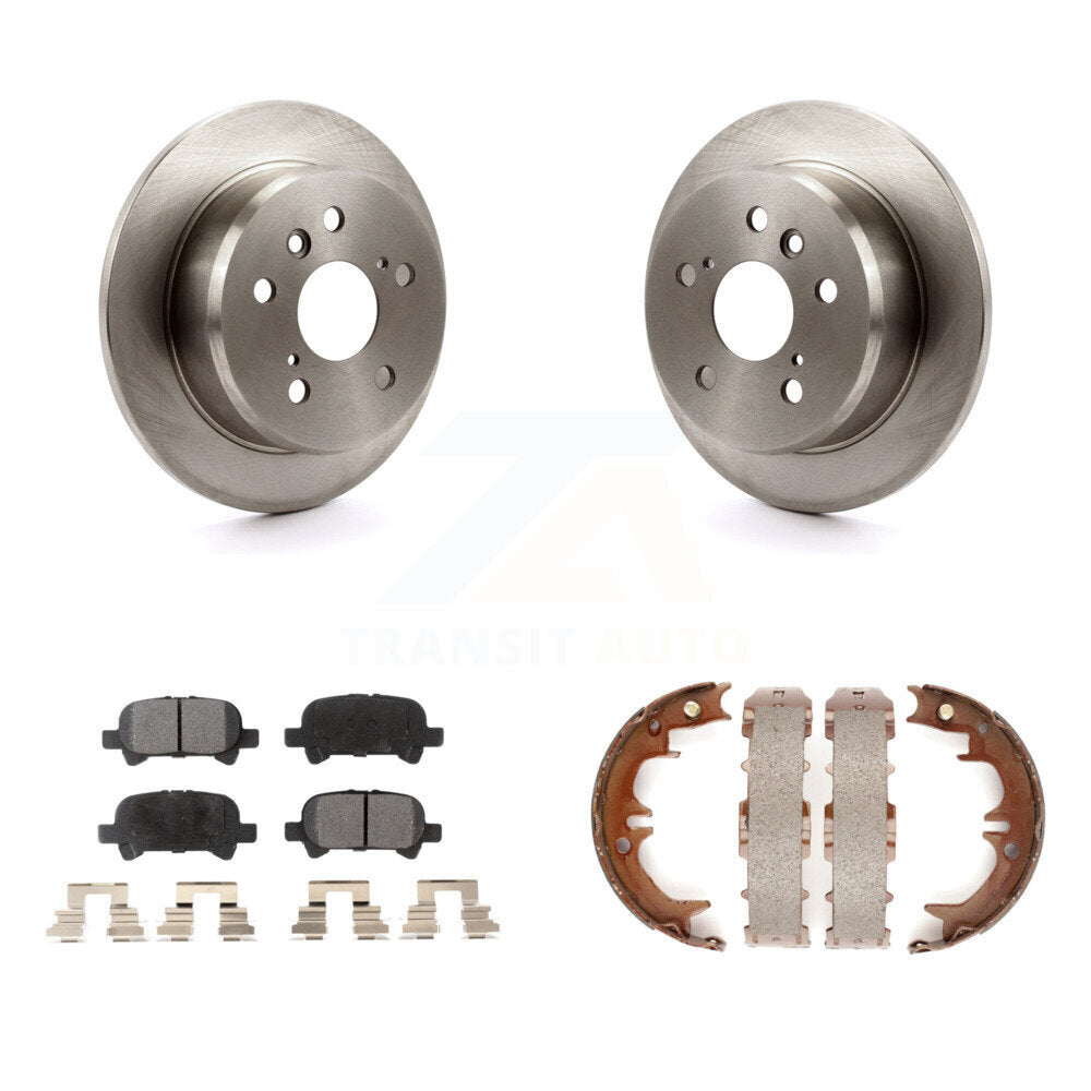 Rear Disc Rotors Ceramic Pads And Parking Brake Shoes Kit For Toyota Camry Solara Avalon K8T-105713