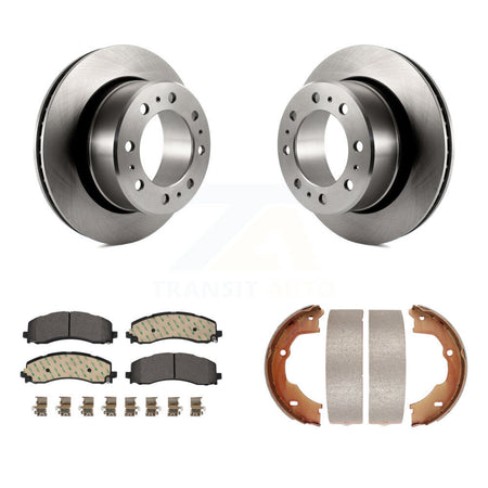 Rear Disc Rotors Ceramic Pads Parking Shoes Kit For 2021 Ram 3500 With Single Wheels K8T-105725