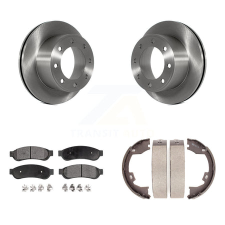 Rear Disc Rotors Ceramic Pads And Parking Brake Shoes Kit For Ford F-250 Super Duty F-350 K8T-105730