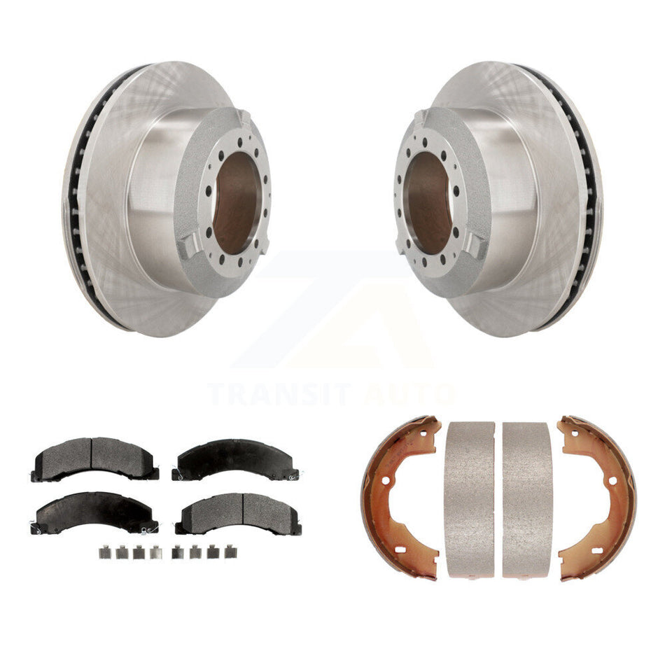Rear Disc Rotors Ceramic Pads Parking Shoes Kit For Ram Dodge Sterling Truck 4500 5500 45 K8T-105731