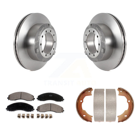 Rear Disc Rotors Ceramic Pads And Parking Shoes Kit For Ford F-450 Super Duty F-550 F-600 K8T-105733