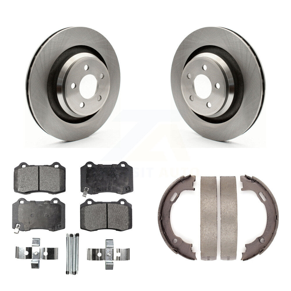 Rear Disc Rotors Ceramic Pads Parking Shoes Kit For Dodge Charger Chrysler 300 Challenger K8T-105736