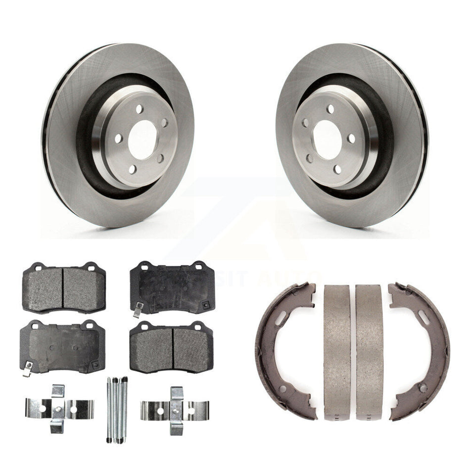 Rear Disc Rotors Ceramic Pads Parking Shoes Kit For Dodge Charger Chrysler 300 Challenger K8T-105736