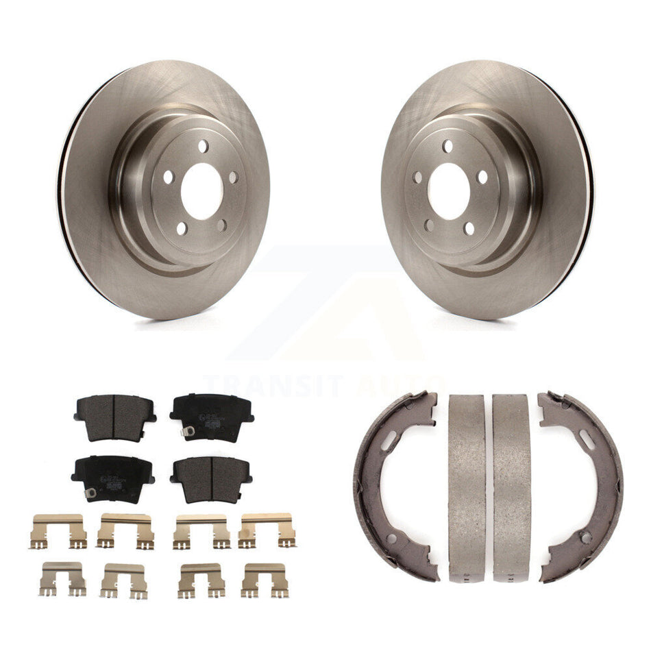Rear Disc Rotors Ceramic Pads And Parking Brake Shoes Kit For Dodge Charger Magnum K8T-105737