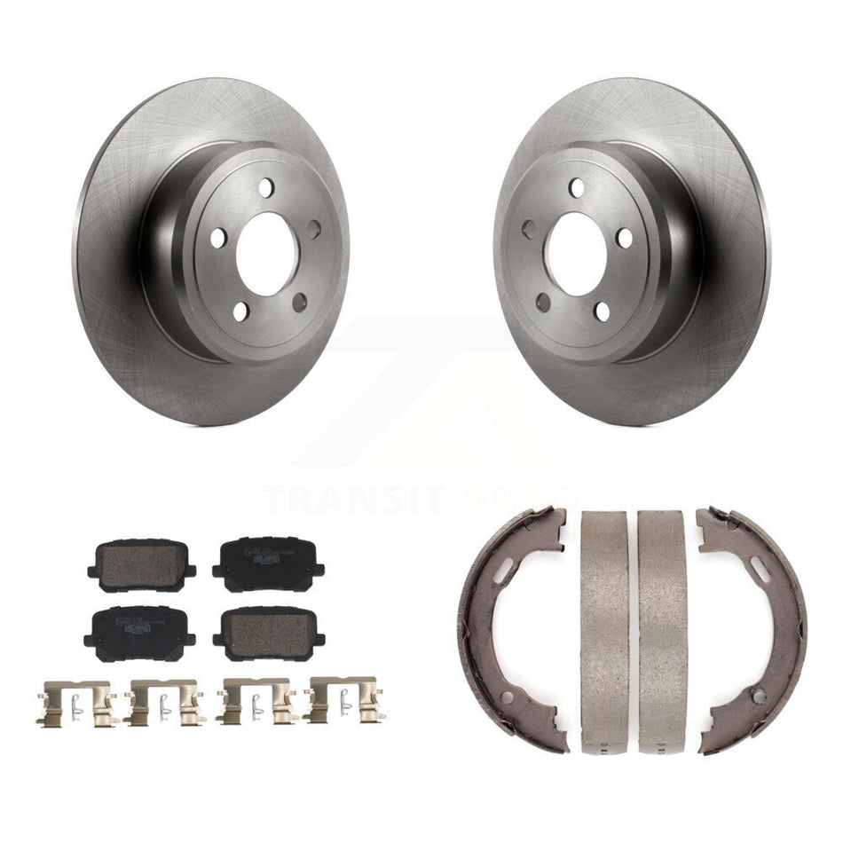 Rear Disc Rotors Ceramic Pads And Parking Brake Shoes Kit For Dodge Charger K8T-105740