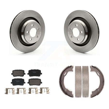 Rear Disc Rotors Ceramic Pads And Parking Brake Shoes Kit For Dodge Charger K8T-105741