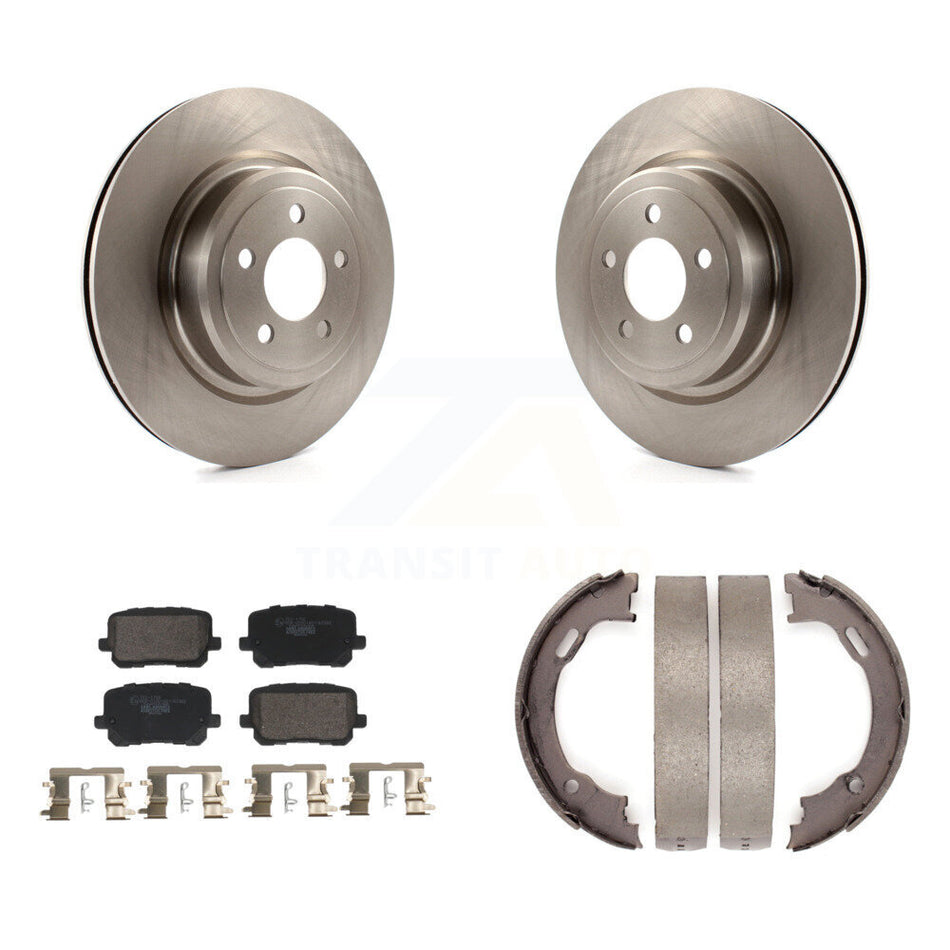 Rear Disc Rotors Ceramic Pads Parking Shoes Kit For 20-21 Dodge Charger Pursuit with RWD K8T-105744