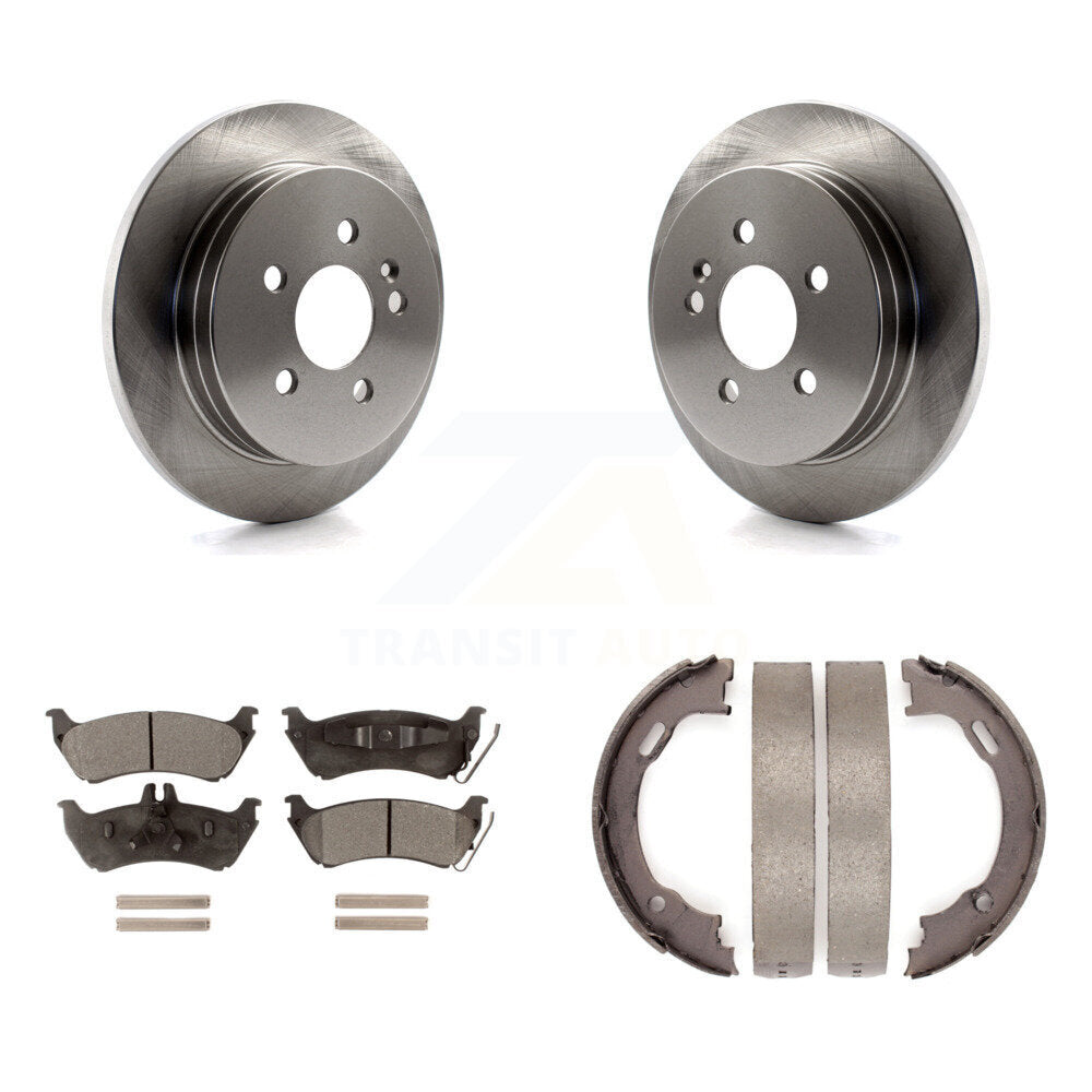 Rear Disc Rotors Ceramic Pads Parking Brake Shoes Kit For Mercedes-Benz ML320 ML350 ML430 K8T-105746
