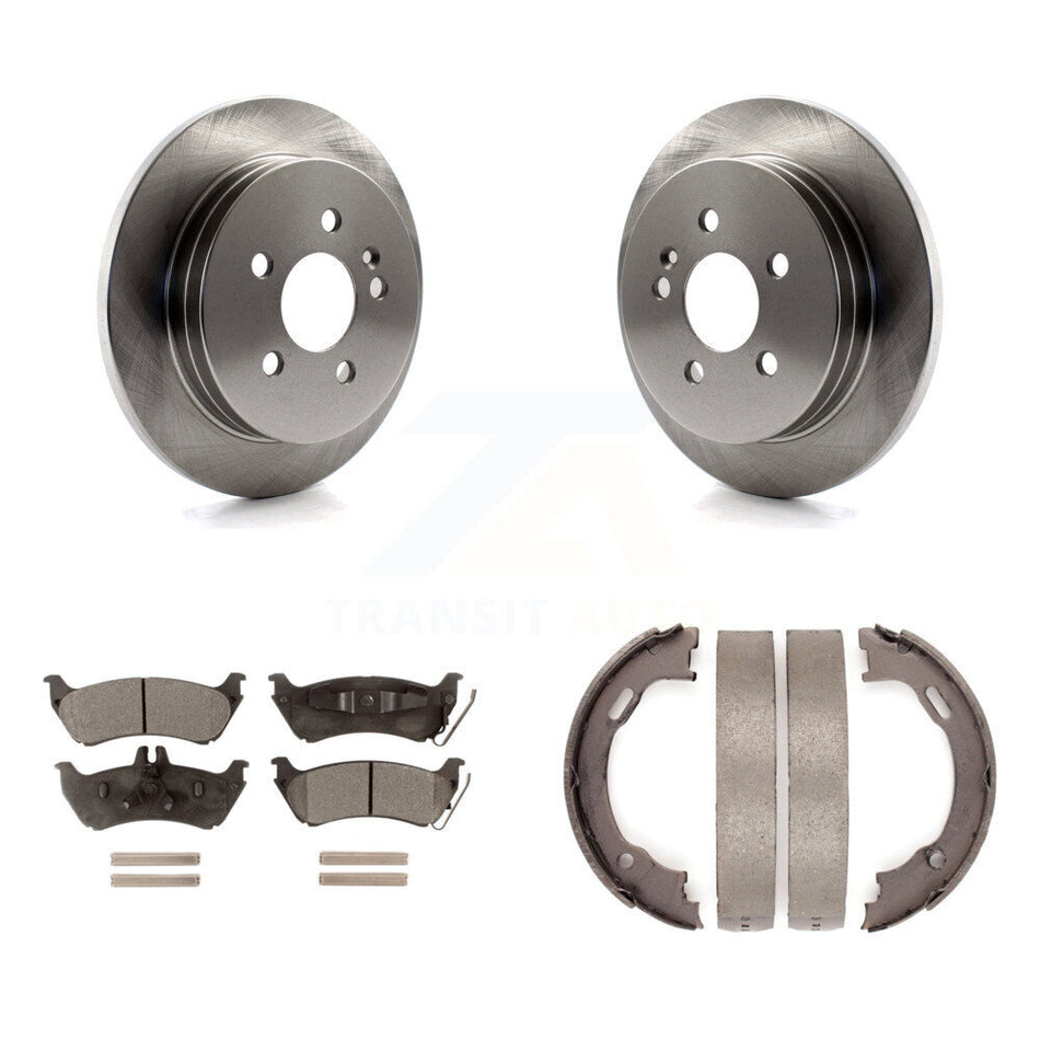Rear Disc Rotors Ceramic Pads Parking Brake Shoes Kit For Mercedes-Benz ML320 ML350 ML430 K8T-105746