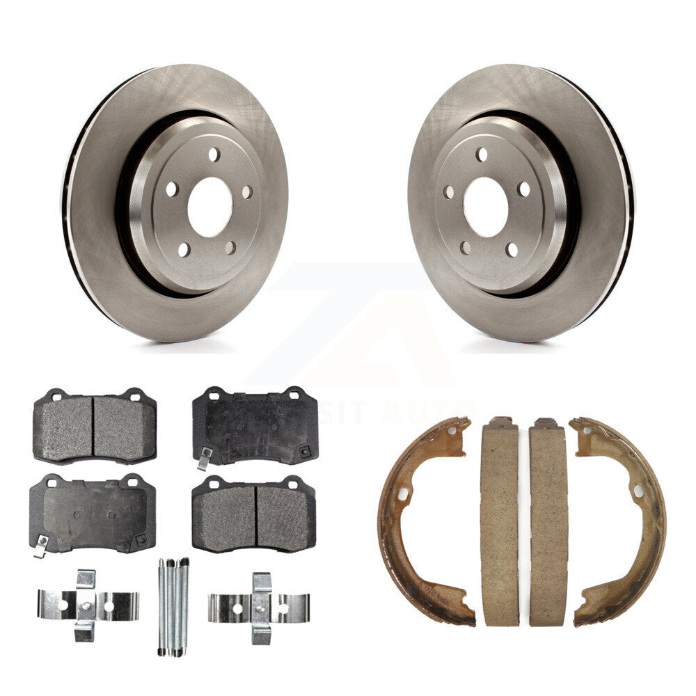 Rear Disc Rotors Ceramic Pads And Parking Shoes Kit For Jeep Grand Cherokee Dodge Durango K8T-105751