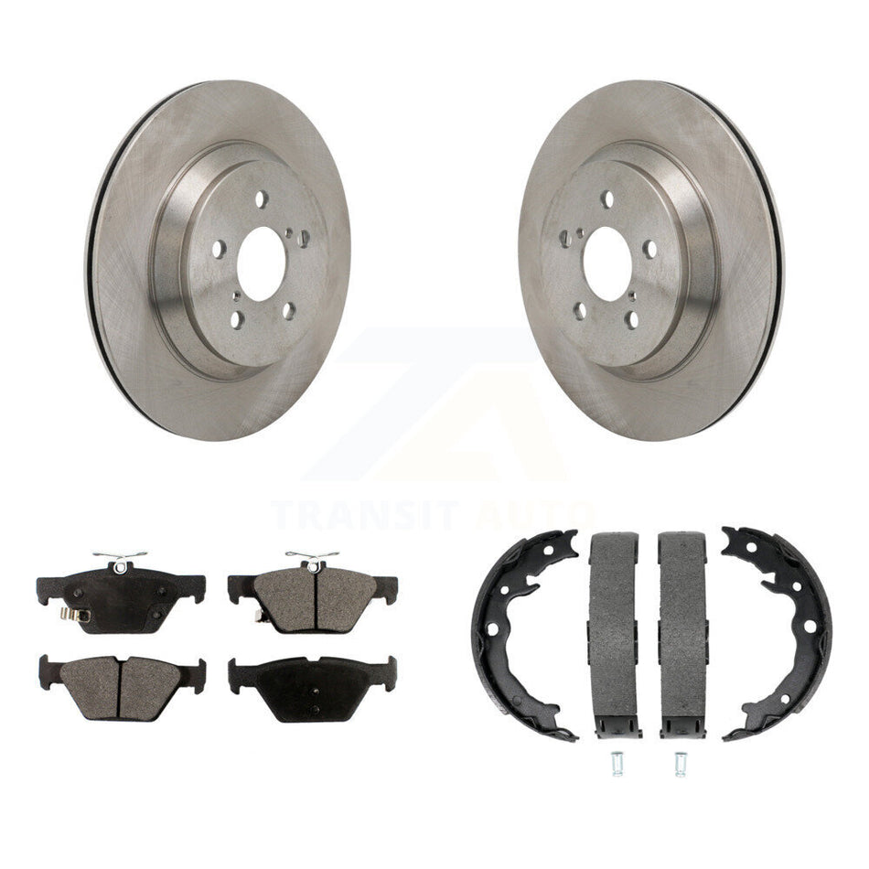 Rear Disc Rotors Ceramic Pads And Parking Brake Shoes Kit For Subaru Crosstrek K8T-105758