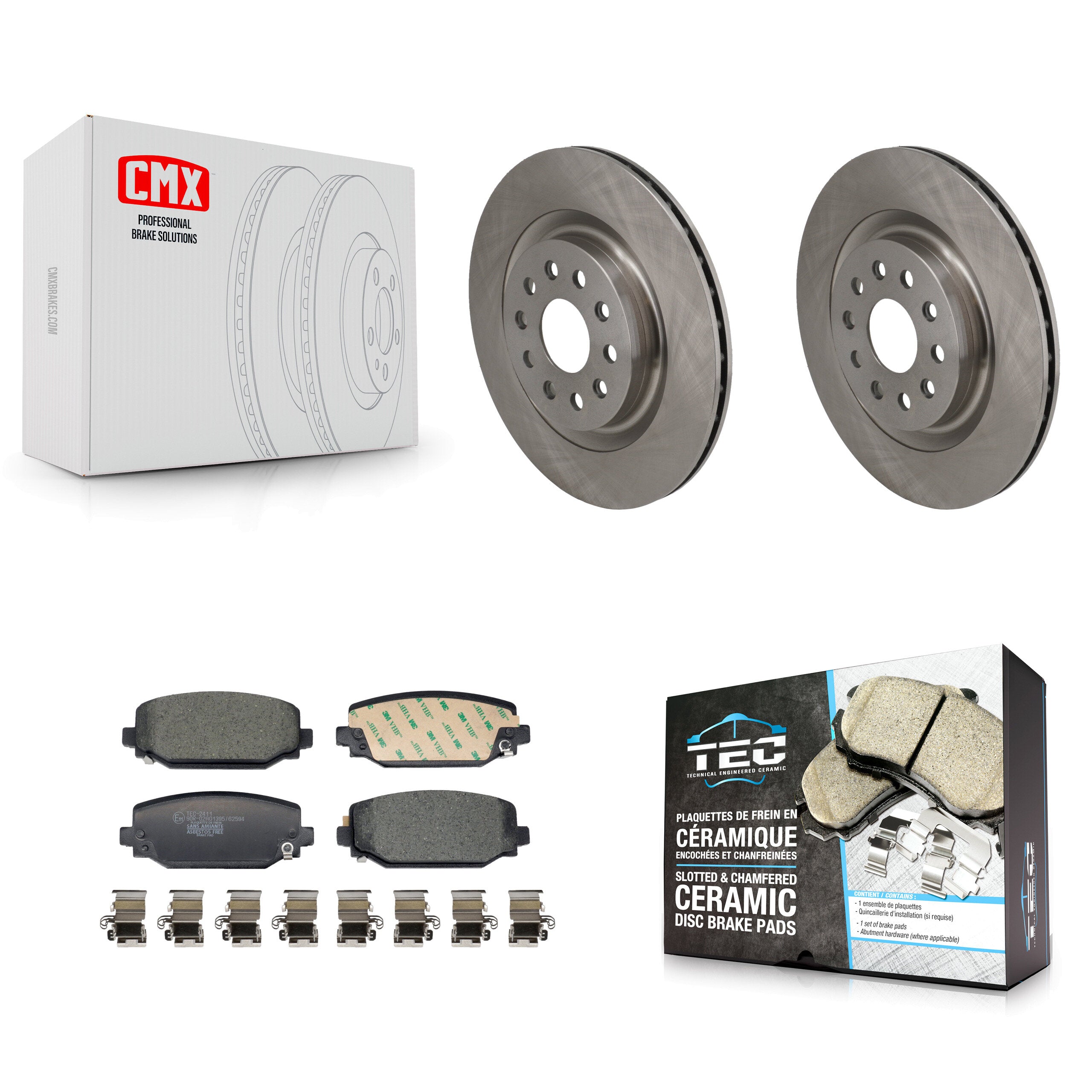 Rear Disc Brake Rotor & Ceramic Pad Kit For Jeep Grand Cherokee L With Vented Rotors K8T-105761