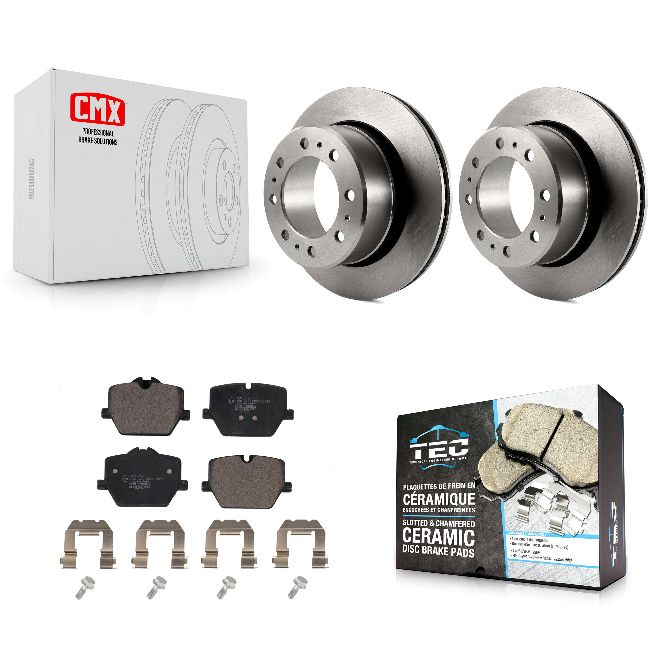 Rear Disc Brake Rotors And Ceramic Pad Kit For 2023-2024 Ram 3500 With Single Wheels K8T-105764