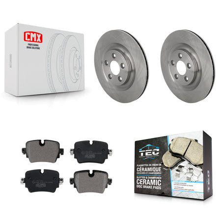 Rear Disc Brake Rotors And Ceramic Pads Kit For Jaguar F-Type XJ K8T-105765