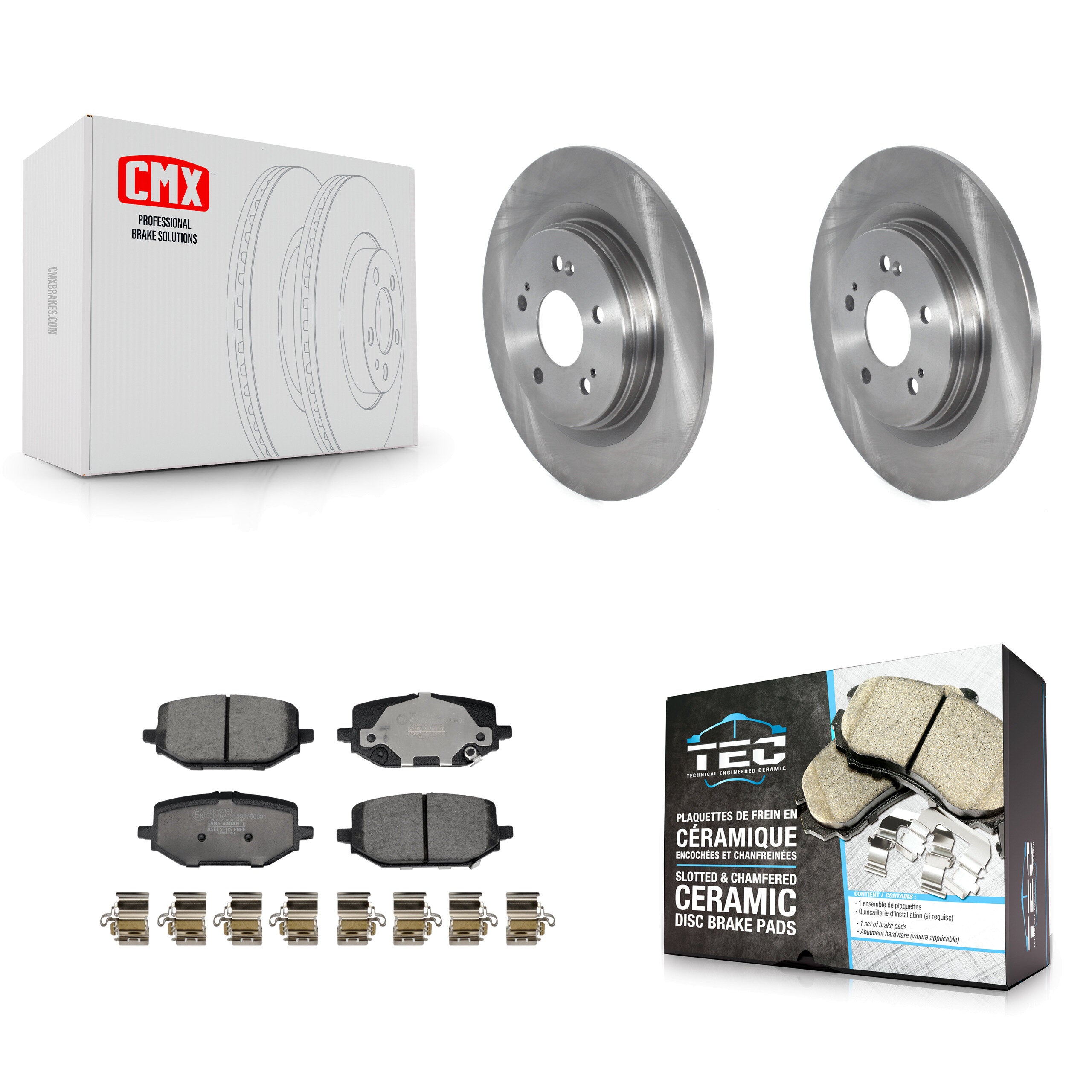 Rear Disc Brake Rotors And Ceramic Pads Kit For 2023-2024 Honda Pilot K8T-105771